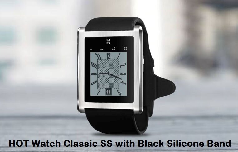 HOT Smart Watch Classic SS with Black Silicone Band