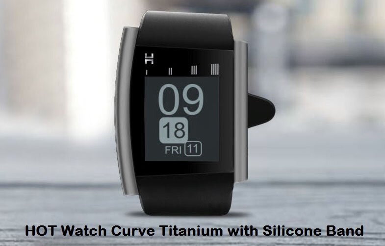 HOT Smart Watch Curve Titanium with Silicone Band