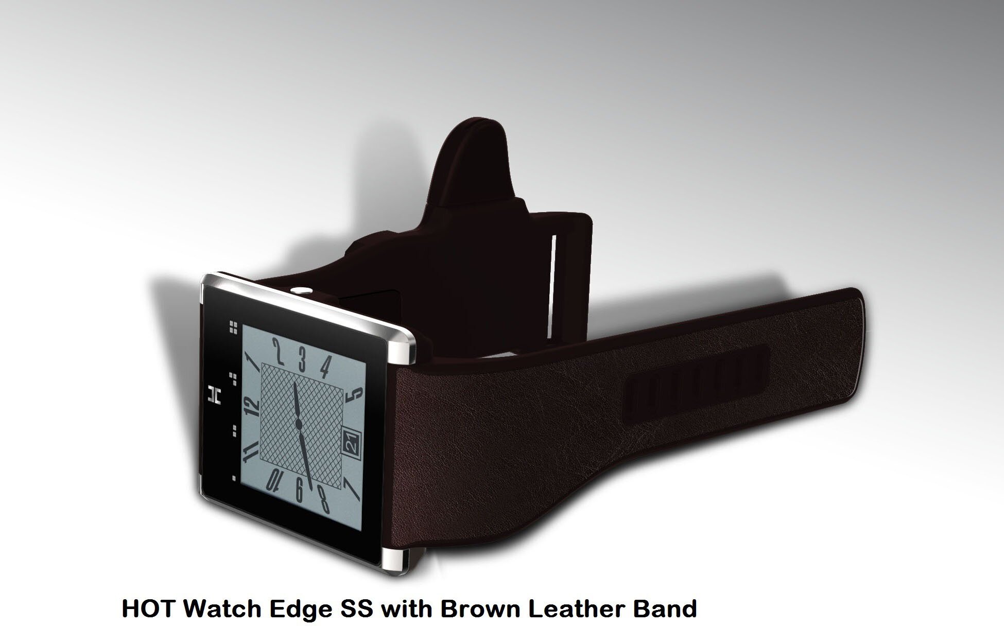 HOT Smart Watch Edge SS with Brown Leather Band